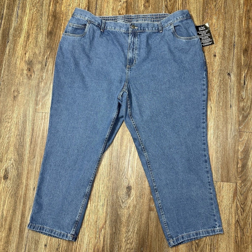 Woman Within Jeans Womens 26W Petite Blue Denim Ankle Straight Leg Plus Size